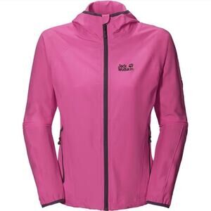 JACK WOLFSKIN Pink Turbulence Softshell‎ Flex Shield Full Zip Hiking Jacket XS